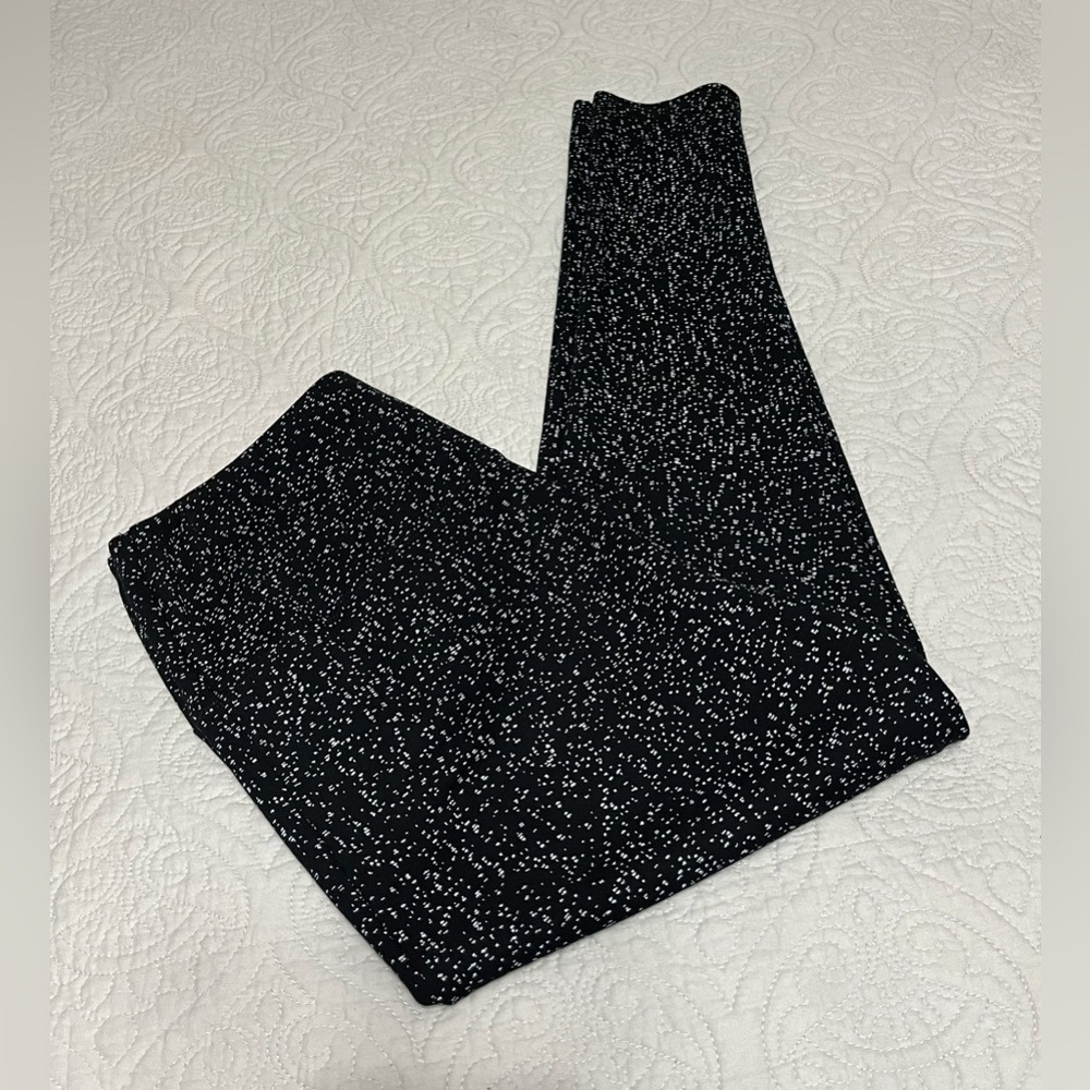 RACHEL ZOE “Like New” High Waisted Ponte Leggings Black and White Specks Size XL